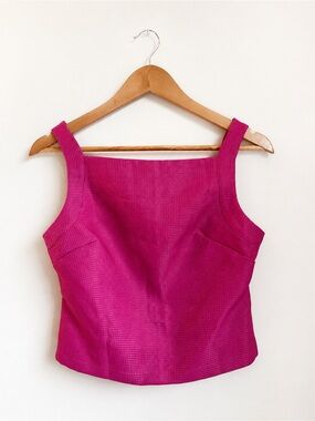 Fuchsia Structured Square Neck Top